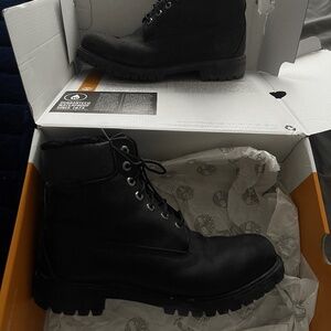 Black Furry Timberland Boots